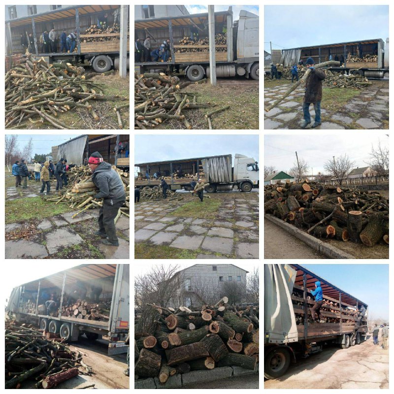 У населені пункти Херсонщини продовжують доставляти дрова для опалення домівок місцевих мещканців.