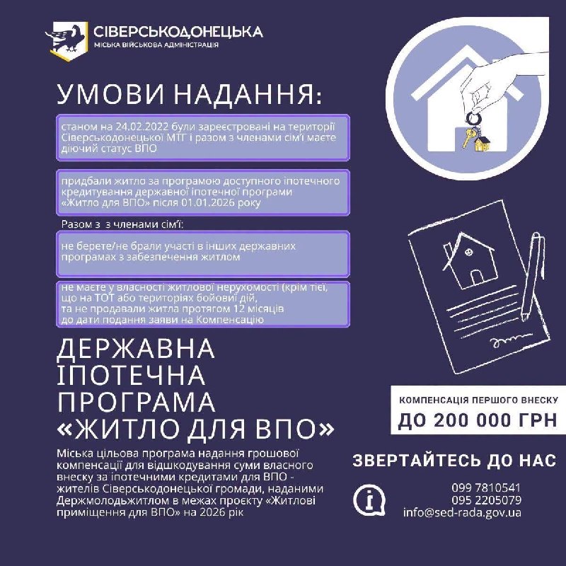Сіверськодонецька МВА компенсує майже 3 мільйони гривень на купівлю житла Сіверськодонецька МВА компенсує майже 3 мільйони гривень на купівлю житла