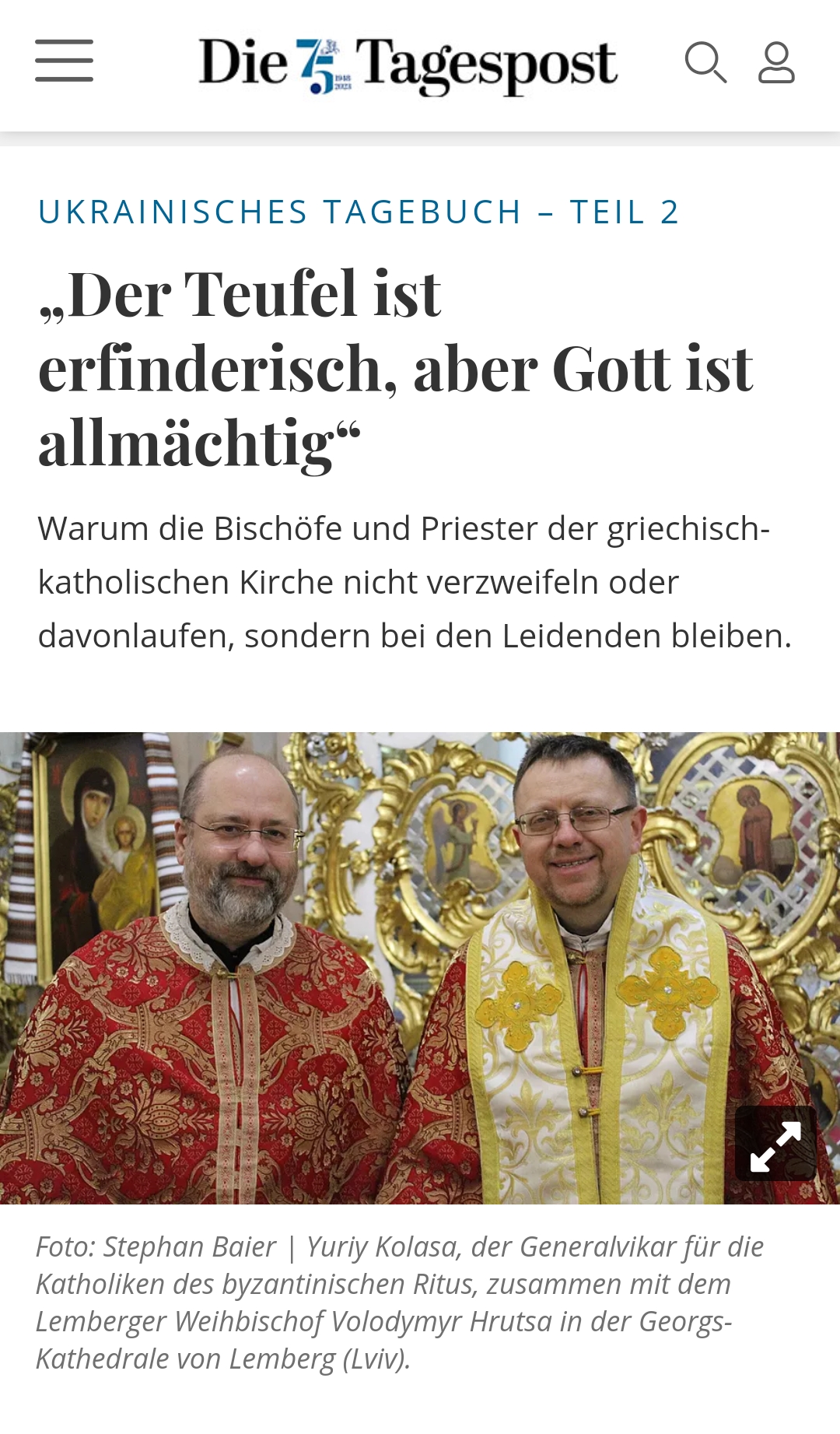 «Диявол винахідливий, але Бог всемогутній»: журналіст Стефан Баєр у матеріалі для Die Tagespost «Диявол винахідливий, але Бог всемогутній»: журналіст Стефан Баєр у матеріалі для Die Tagespost