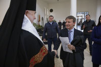 У Патріаршому соборі освятили барельєф архистратига Михаїла, який подарували католики Італії