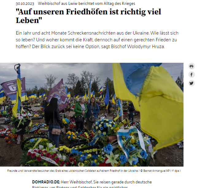 «На наших кладовищах багато життя», – владика Володимир у розмові для німецької католицької радіостанції «На наших кладовищах багато життя», – владика Володимир у розмові для німецької католицької радіостанції