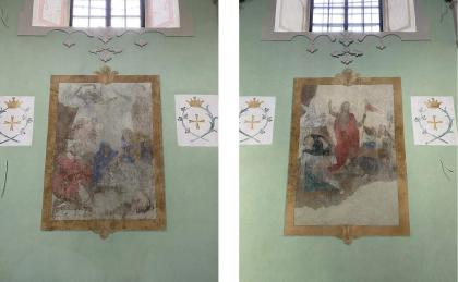 Під час реставрації в костелі у Винниках біля Львова виявили дві фрески, раніше не відомі дослідникам Під час реставрації в костелі у Винниках біля Львова виявили дві фрески, раніше не відомі дослідникам