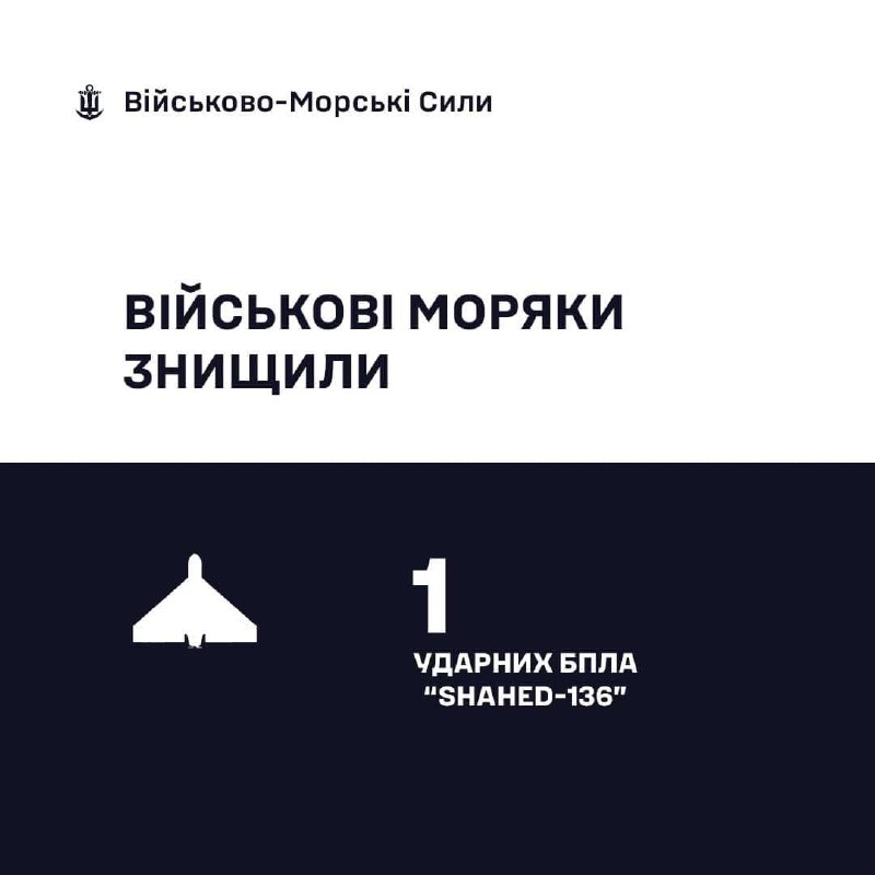 🇺🇦⚓️Військові моряки збили черговий шахед!
Сьогодні вночі, на Одещині, під час чергової атаки окупантів 🇺🇦⚓️Військові моряки збили черговий шахед!
Сьогодні вночі, на Одещині, під час чергової атаки окупантів