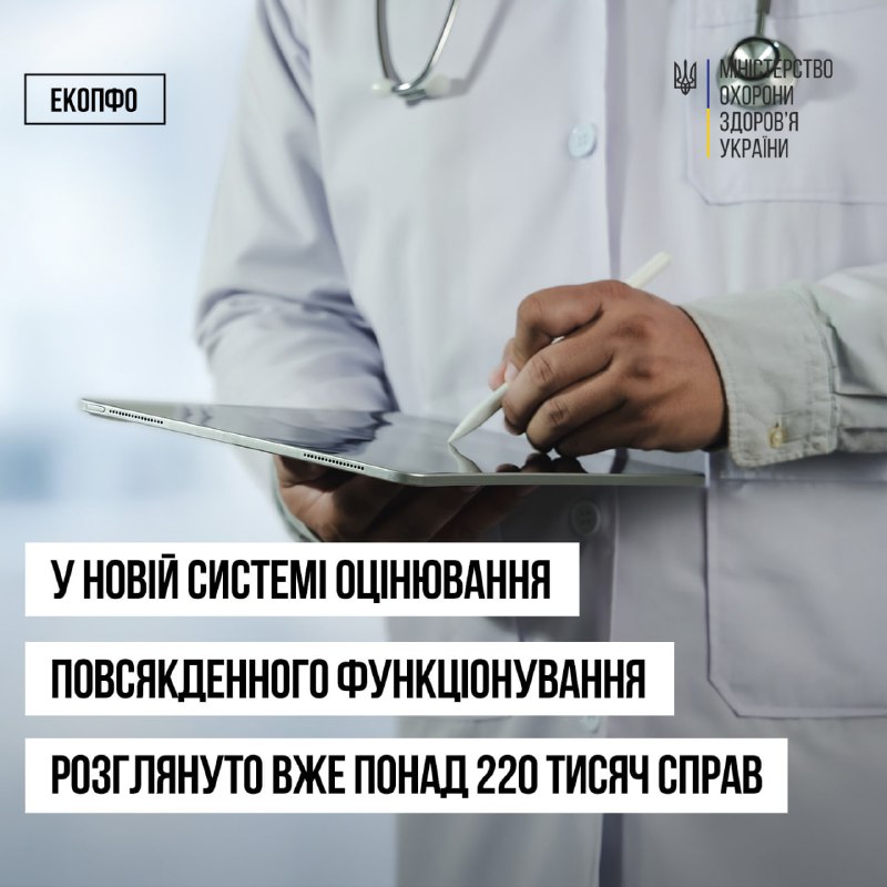 У новій системі оцінювання повсякденного функціонування розглянуто вже понад 220 тисяч справ. У новій системі оцінювання повсякденного функціонування розглянуто вже понад 220 тисяч справ.