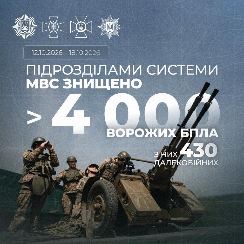 Ворог продовжує цілодобовий дроновий терор проти українських громад
Минулої ночі 13 регіонів країни були атаковані росіянами Ворог продовжує цілодобовий дроновий терор проти українських громад
Минулої ночі 13 регіонів країни були атаковані росіянами