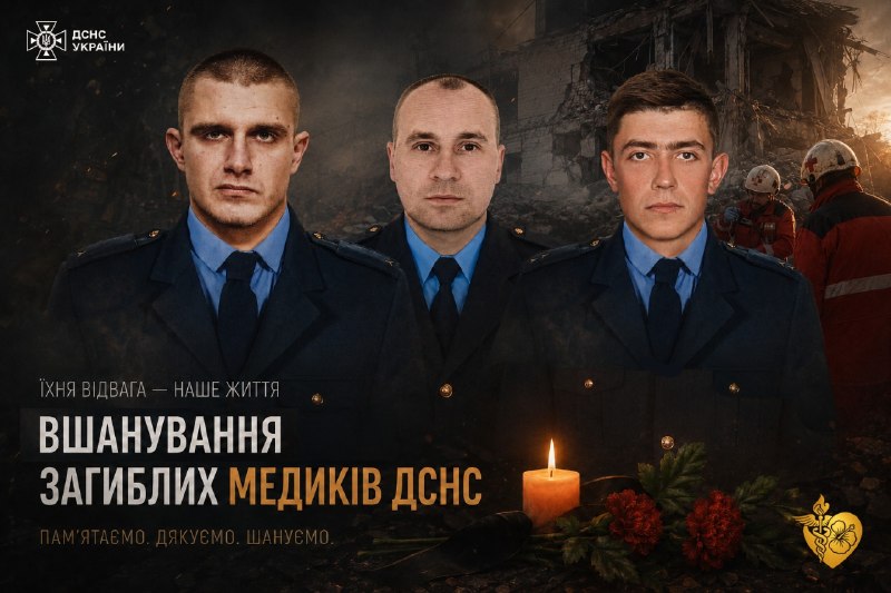 #посвітпамяті
💔 Вони обрали рятувати: історія трьох фельдшерів ДСНС, які віддали життя за інших
Молоді, амбітні та закохані у життя #посвітпамяті
💔 Вони обрали рятувати: історія трьох фельдшерів ДСНС, які віддали життя за інших
Молоді, амбітні та закохані у життя