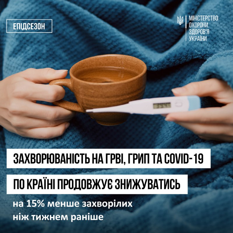🤒 Минулого тижня на ГРВІ, грип та COVID-19 в країні перехворіло 39 006 дорослих і 60 968 дітей 🤒 Минулого тижня на ГРВІ, грип та COVID-19 в країні перехворіло 39 006 дорослих і 60 968 дітей