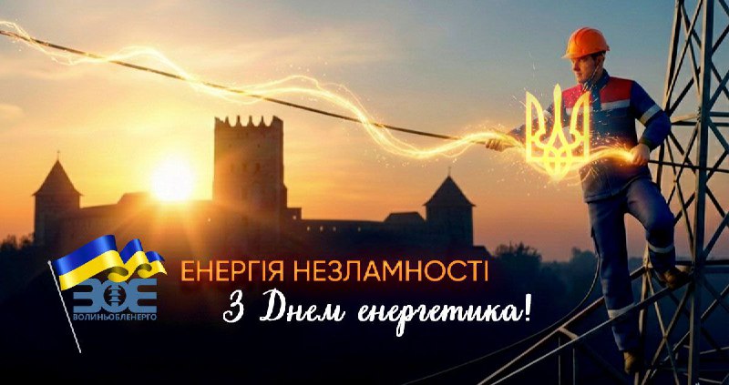 Шановні працівники енергетичної галузі Волині! Вітаю вас із професійним святом Днем енергетика.
Сьогодні світло в наших домівках Шановні працівники енергетичної галузі Волині! Вітаю вас із професійним святом Днем енергетика.
Сьогодні світло в наших домівках