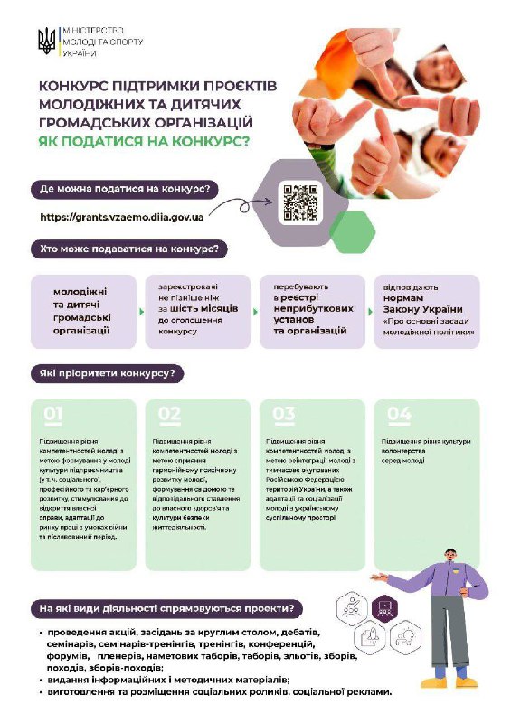 Оголошено конкурс підтримки проєктів молодіжних та дитячих громадських організацій. Оголошено конкурс підтримки проєктів молодіжних та дитячих громадських організацій.
