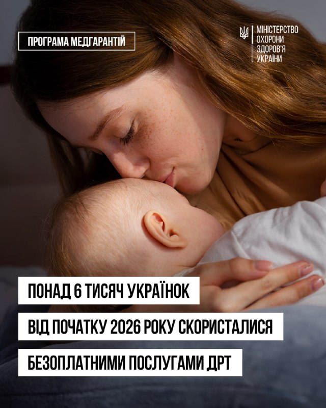 Понад 6 тисяч українок від початку 2026 року скористалися безоплатними послугами допоміжних репродуктивних технологій (ДРТ)! Понад 6 тисяч українок від початку 2026 року скористалися безоплатними послугами допоміжних репродуктивних технологій (ДРТ)!
