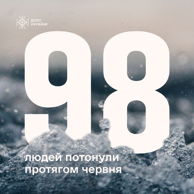 🌊Жахлива статистика: 98 людей, серед яких 8 дітей, загинули на воді протягом червня 🌊Жахлива статистика: 98 людей, серед яких 8 дітей, загинули на воді протягом червня