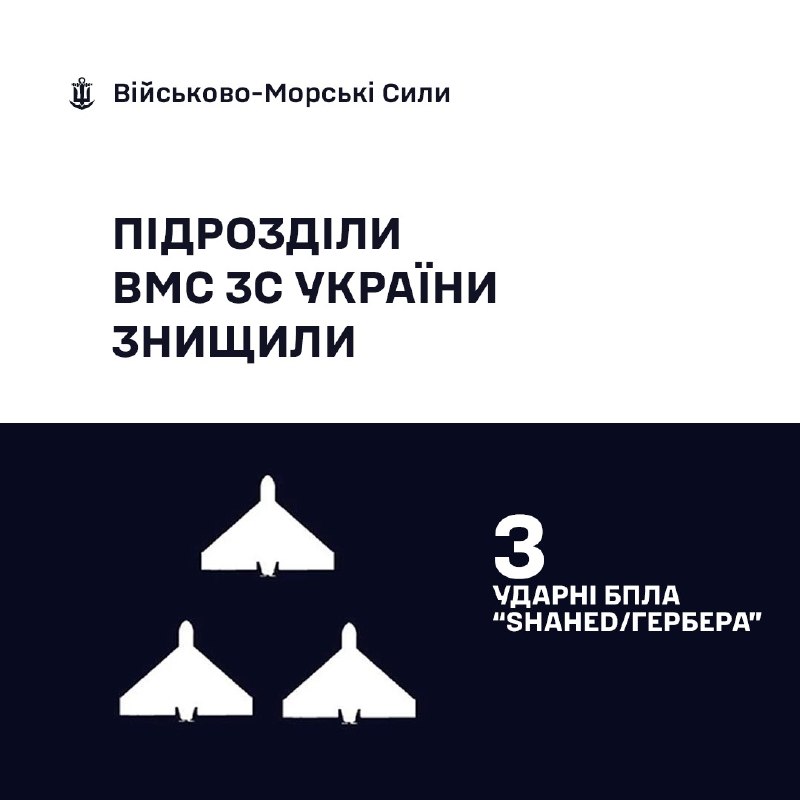 🇺🇦⚓ВМС ЗС України знищили 3 «Шахеди/Гербери»
За минулу добу, станом на 06:00 14.08.2026, силами та засобами Військово-Морських... 🇺🇦⚓ВМС ЗС України знищили 3 «Шахеди/Гербери»
За минулу добу, станом на 06:00 14.08.2026, силами та засобами Військово-Морських...
